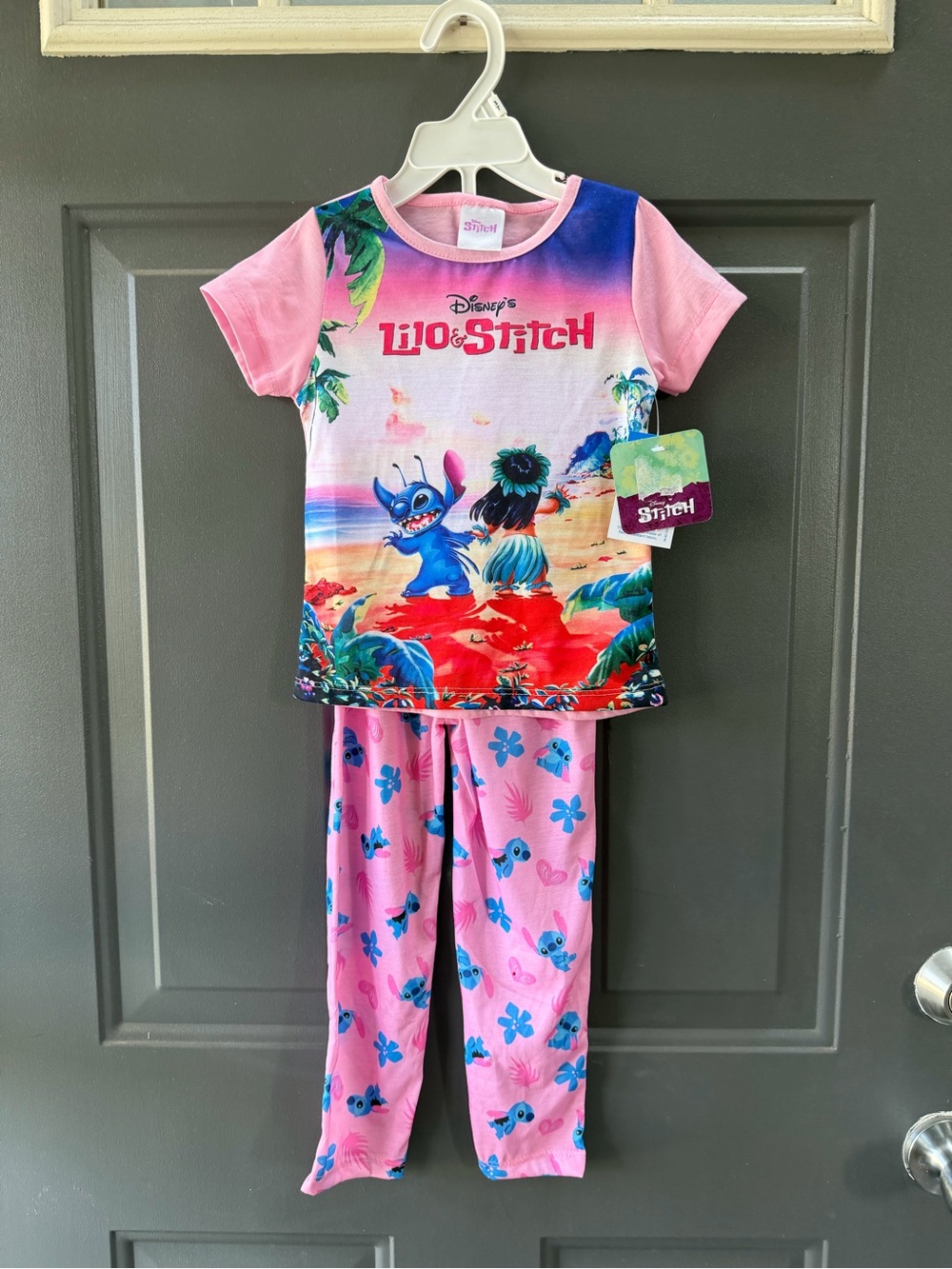 Disney Lilo & Stitch Pink and Blue Girls Pajama Set